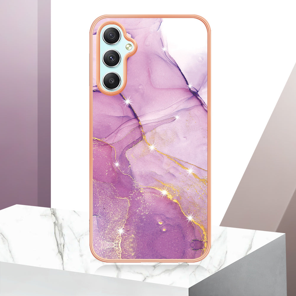 YB IMD Series-2 For Samsung Galaxy A24 4G Electroplating Cover IMD Marble Pattern Phone Case TPU Shell YB IMD Series-2 For Samsung Galaxy A24 4G Electroplating Cover IMD Marble Pattern Phone Case TPU Shell